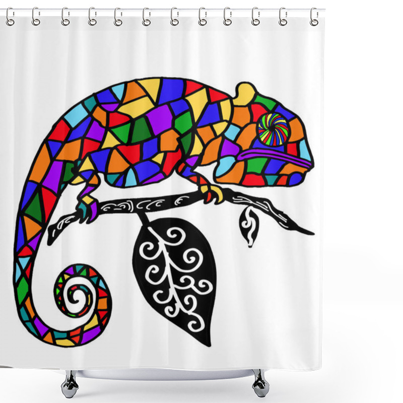 Personality  Chameleon Icon Animal Shower Curtains