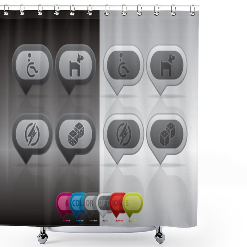 Personality  Camping Icons Shower Curtains