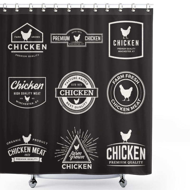 Personality  Set Of Premium Chicken Meat Labels Shower Curtains