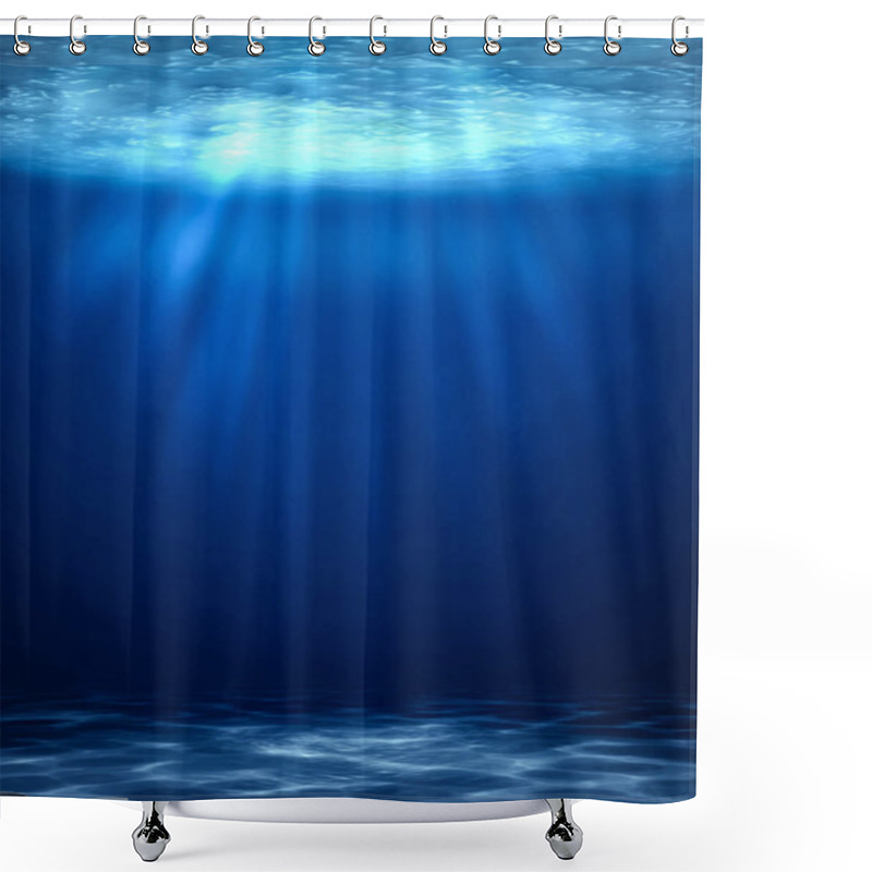 Personality  Blue Deep Water Vertical Abstract Natural Background. Shower Curtains