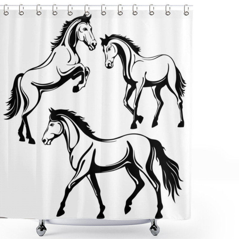 Personality  Horse Shower Curtains