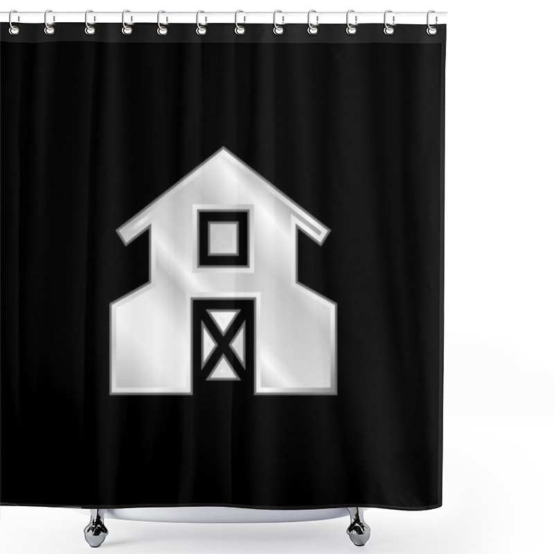 Personality  Barn Silver Plated Metallic Icon Shower Curtains