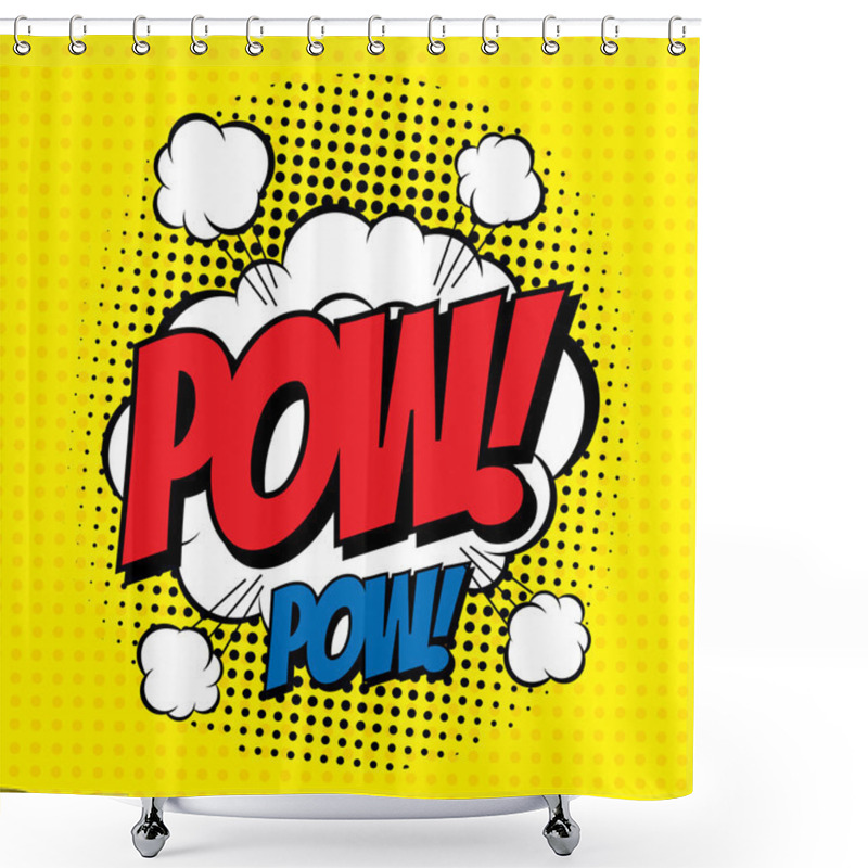 Personality  Pow Comic Shower Curtains