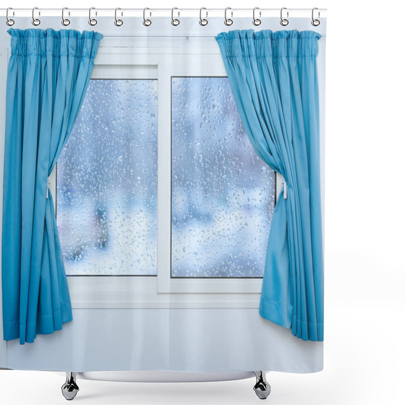 Personality  Closed Window  Rainy Autumn Weather Shower Curtains