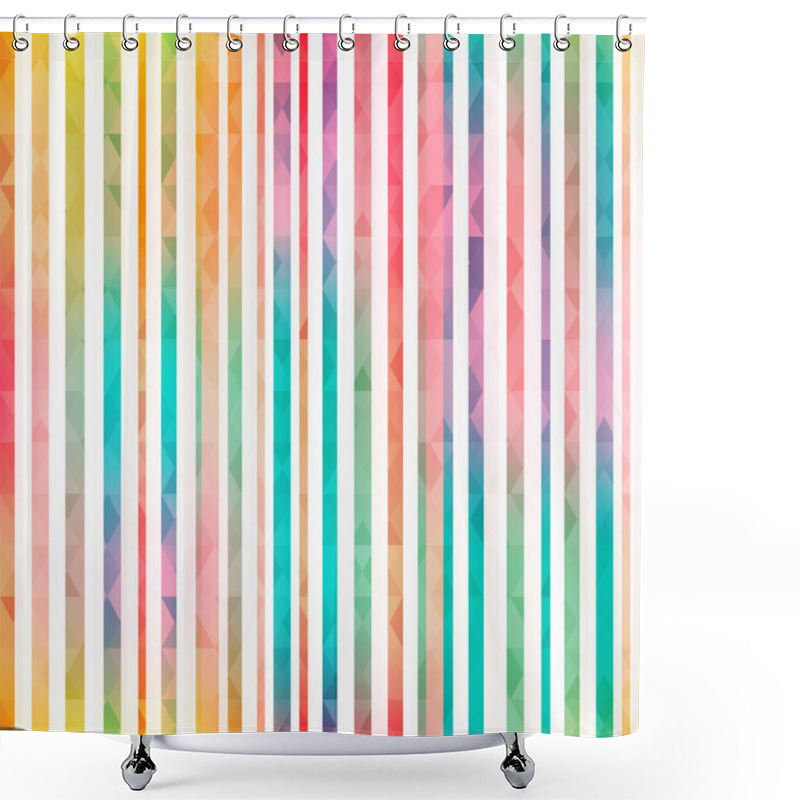 Personality  Rainbow Stripes Seamless Pattern Shower Curtains