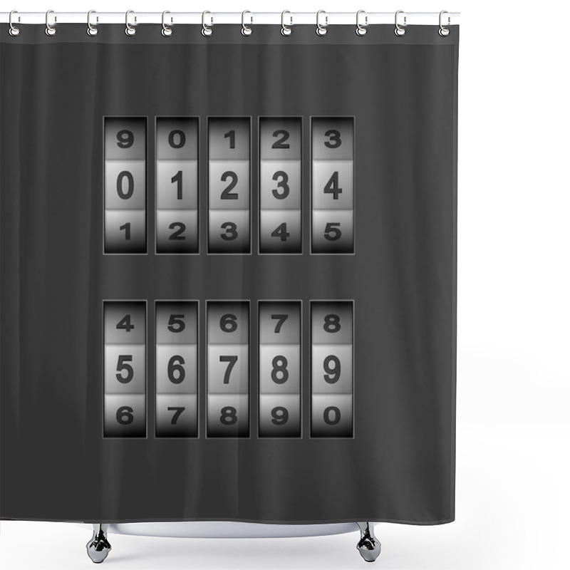 Personality  Vector Modern Combination Number Code Set Shower Curtains