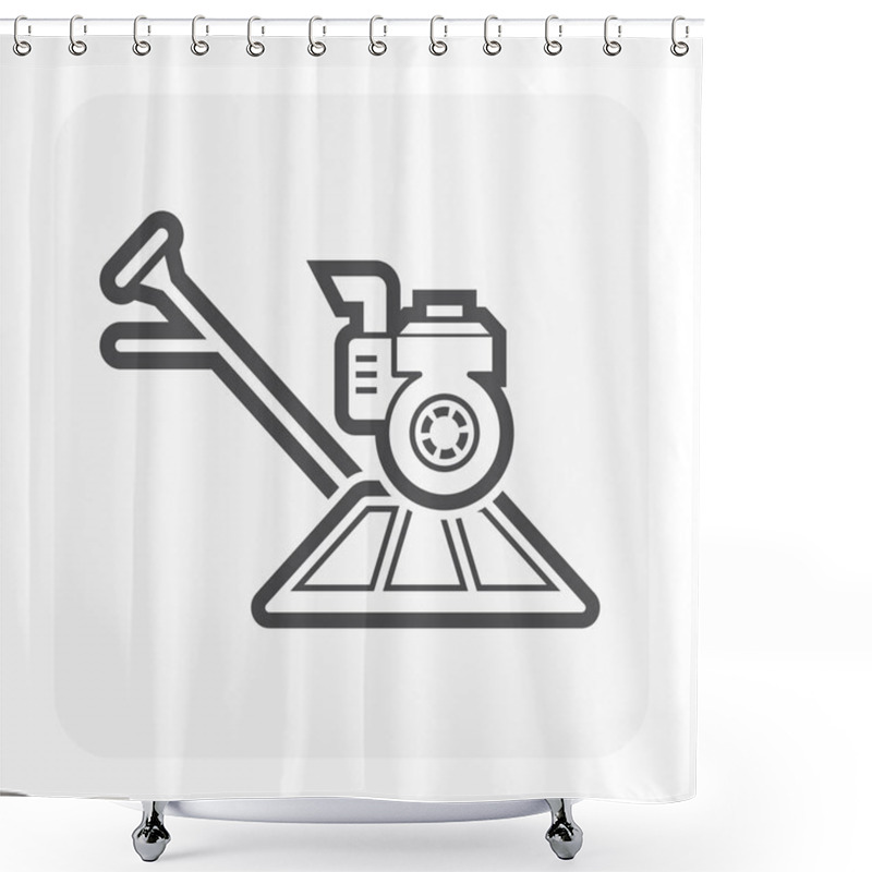 Personality  Concrete Slab Casting Icon. Shower Curtains