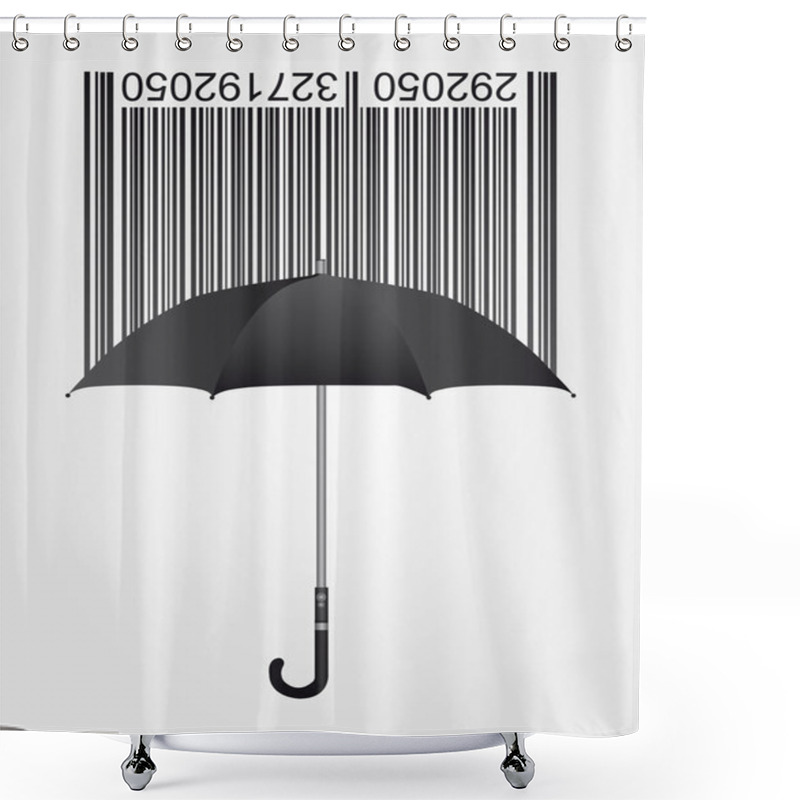 Personality  Bar Code And Umbrella Shower Curtains