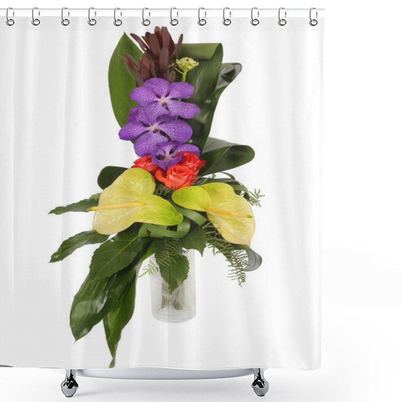 Personality  Colourfull Floral Arrangement Shower Curtains