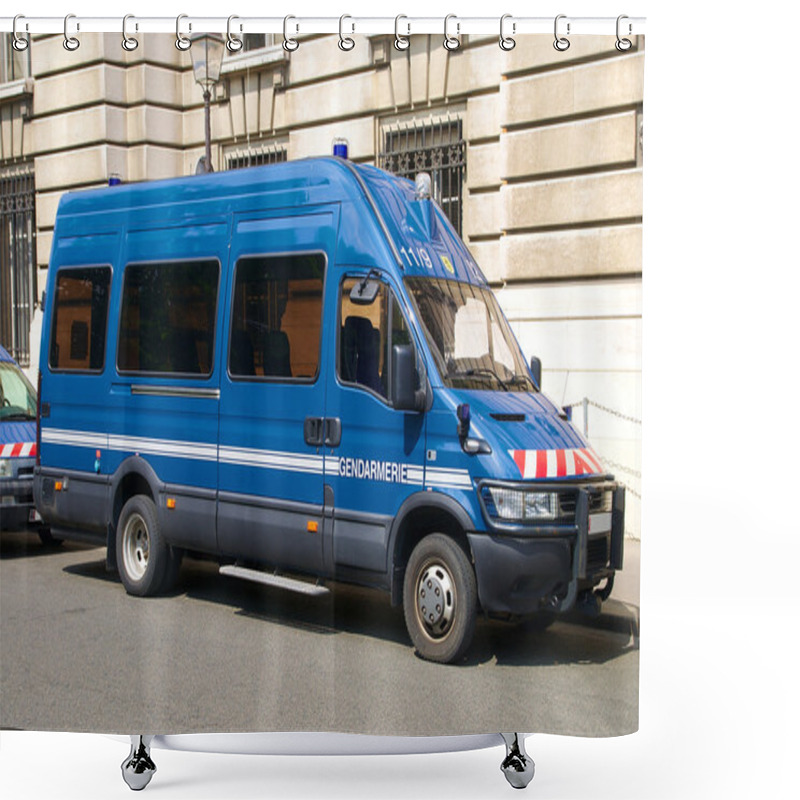 Personality  French Police Car In Paris Shower Curtains