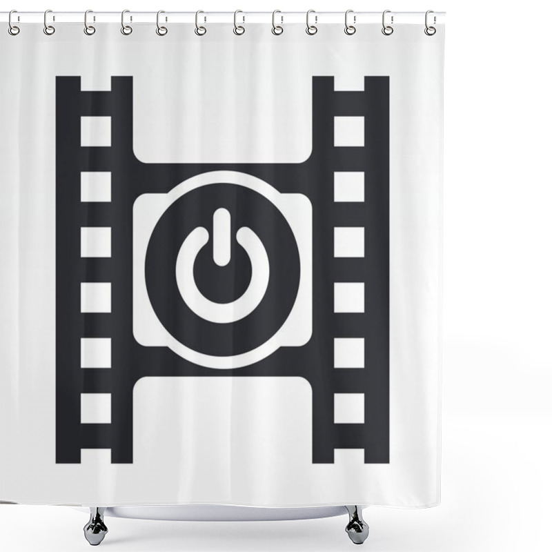 Personality  Vector Illustration Of Isolated Video Player Icon Shower Curtains