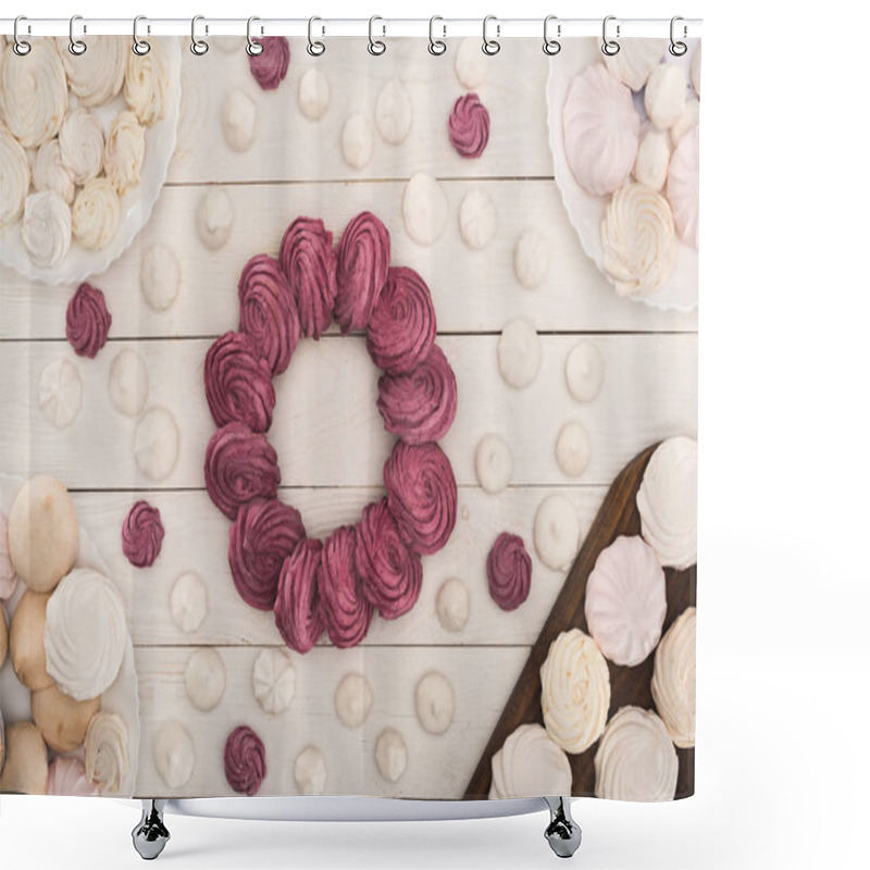 Personality  Circle Of Berry Marshmallows Shower Curtains