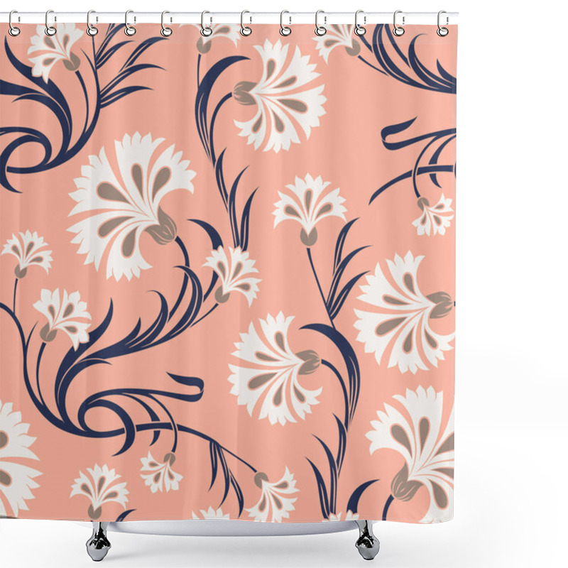 Personality  Carnations Seamless Pattern Shower Curtains