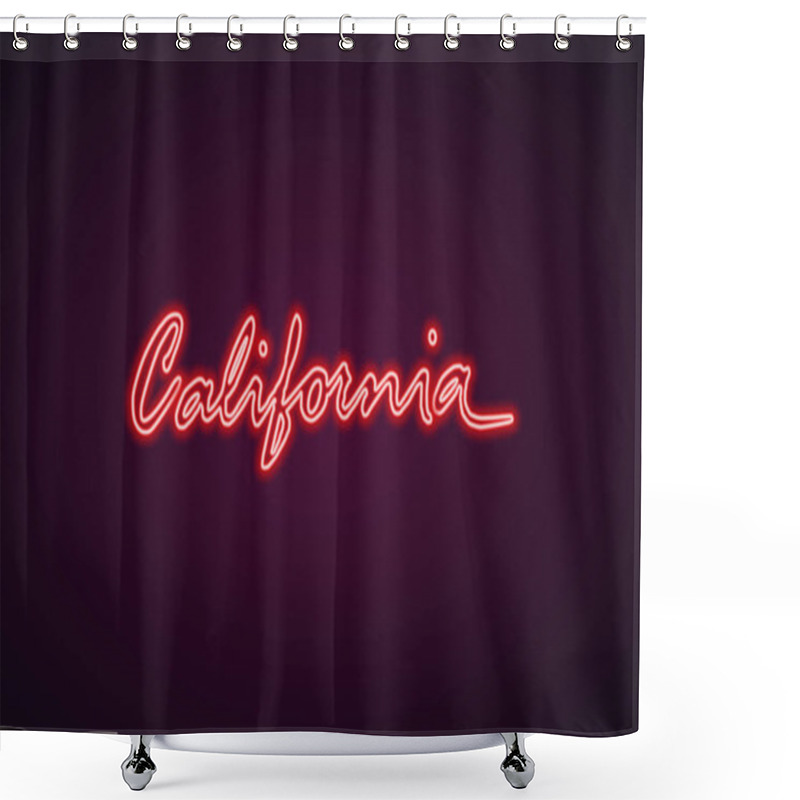 Personality  California Neon Icon Summer Concept Stock Vector Illustration Shower Curtains