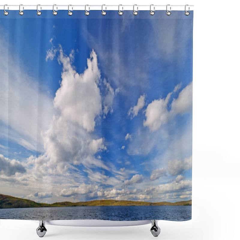 Personality  High Clouds Over A Remote Lake Shower Curtains