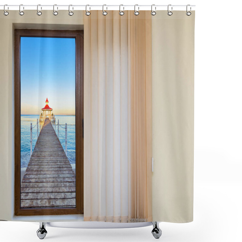 Personality  Window View Of The Gazebo Shower Curtains