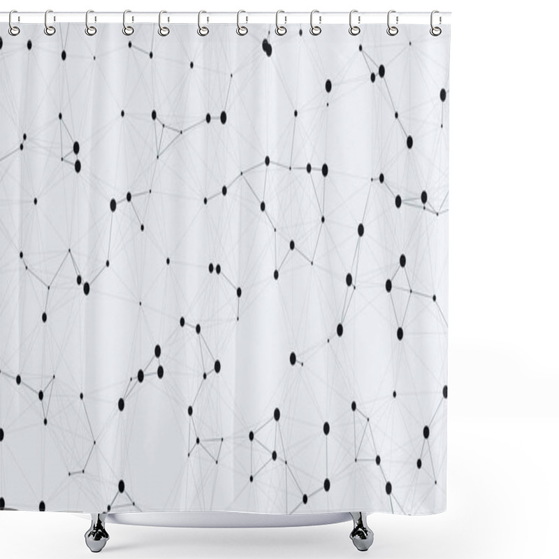 Personality  Network Mesh Computation Art Background Vector Illustration Shower Curtains