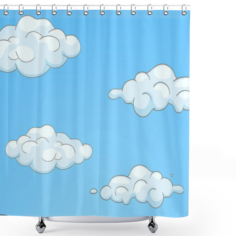 Personality  Cartoon Background Of Sky With Clouds. Shower Curtains