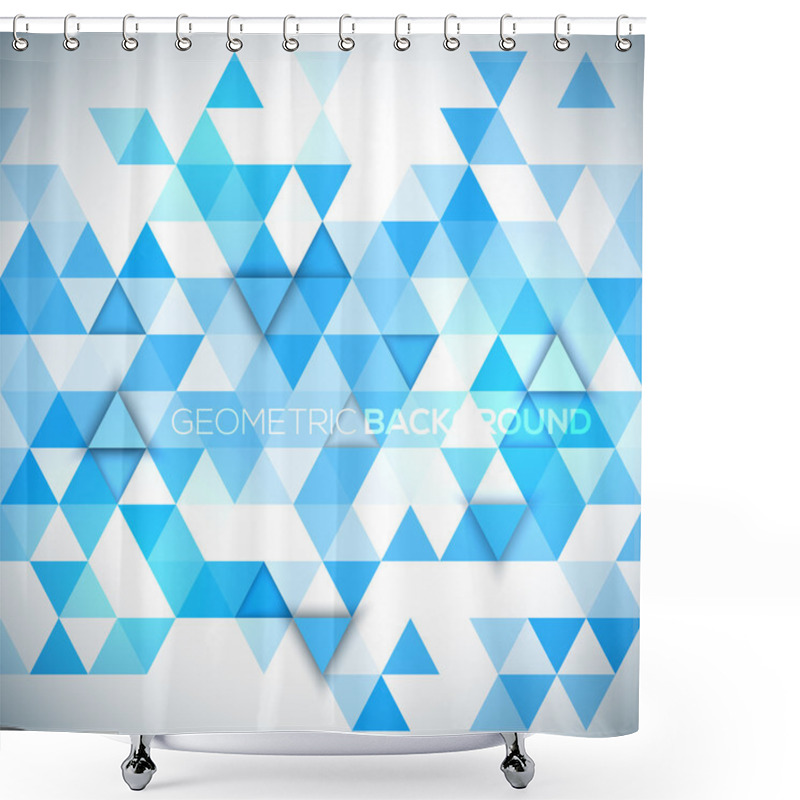 Personality  Abstract 3D Triangles Geometric Background. Illustration Of Abstract Texture With Triangles. Pattern Design For Banner, Poster, Flyer, Cover, Brochure. Shower Curtains