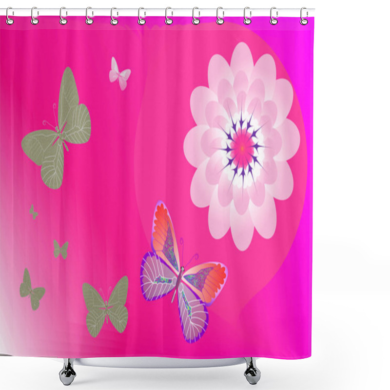 Personality  Art Flowers And Stripes Shower Curtains