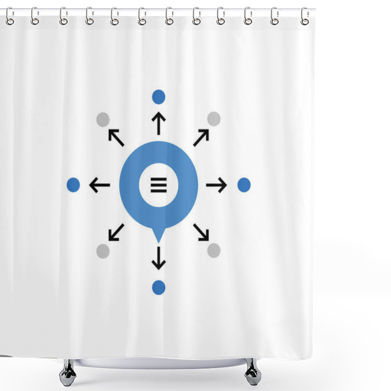 Personality  Viral Marketing Monoflat Icon Shower Curtains