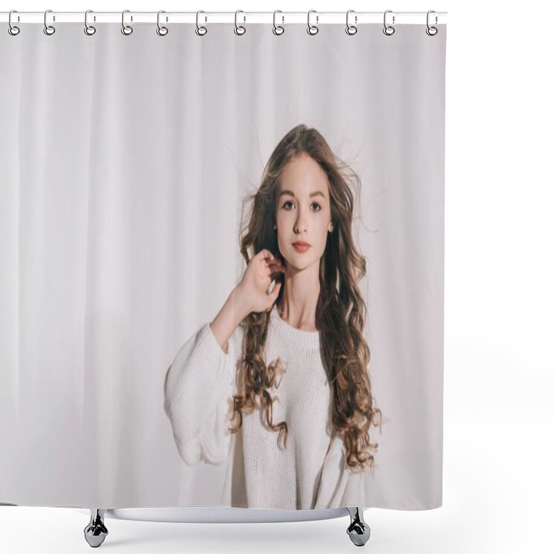 Personality  Beautiful Teenage Girl Shower Curtains