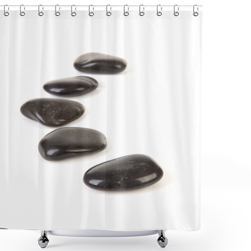 Personality  Black Stepping Stones In A Row Shower Curtains