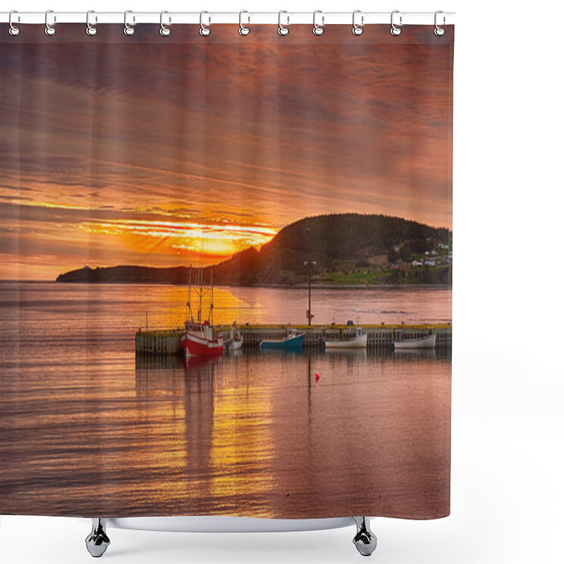 Personality  Sunset In Rocky Harbour, Newfoundland Shower Curtains