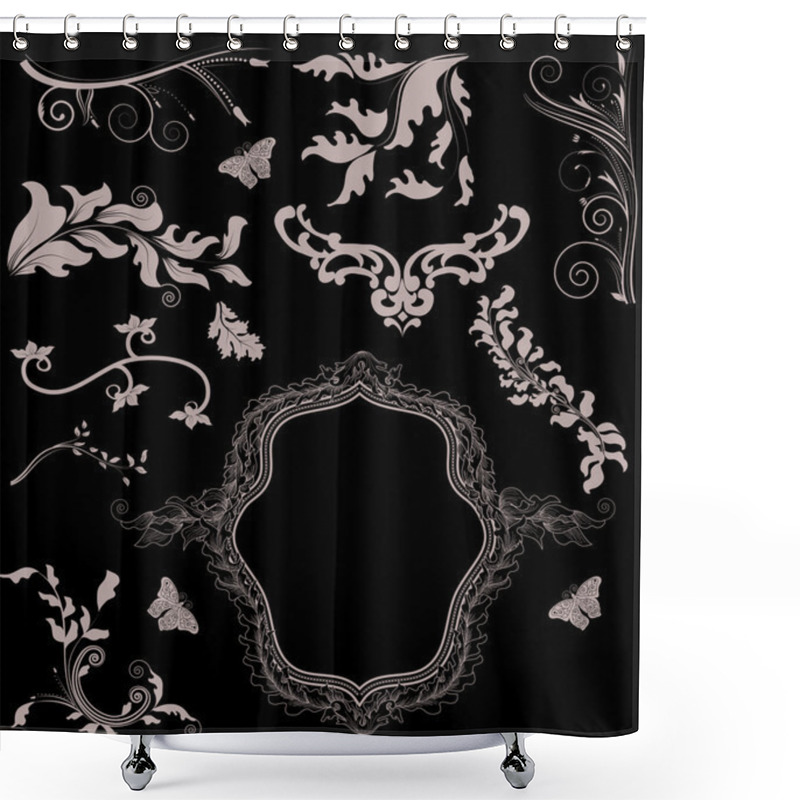 Personality  Precious Set Of Decorative Elements Shower Curtains