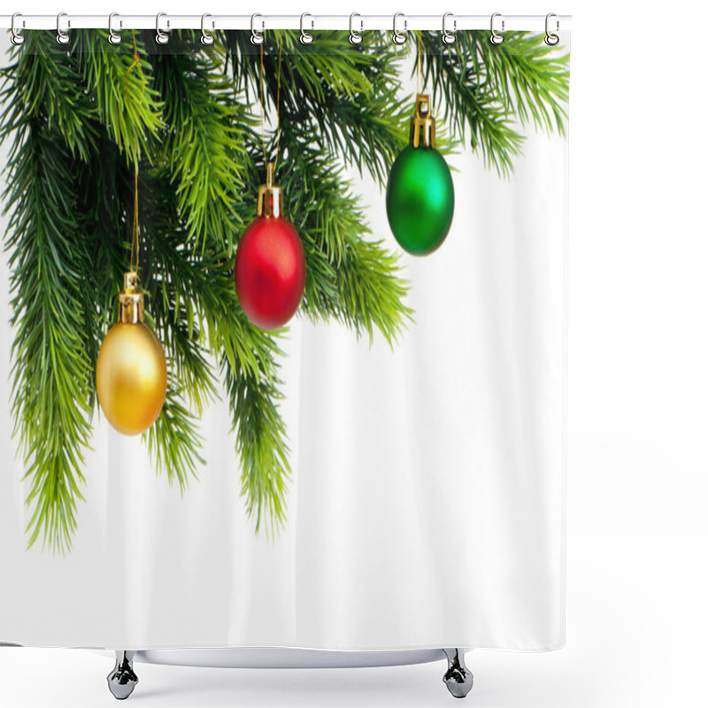 Personality  Christmas Decoration Isolated On The White Background Shower Curtains