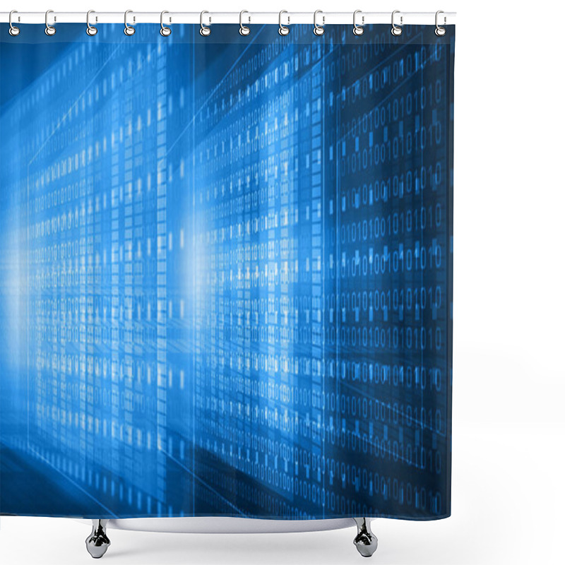 Personality  Binary Code Background. Digital Illustration  Shower Curtains