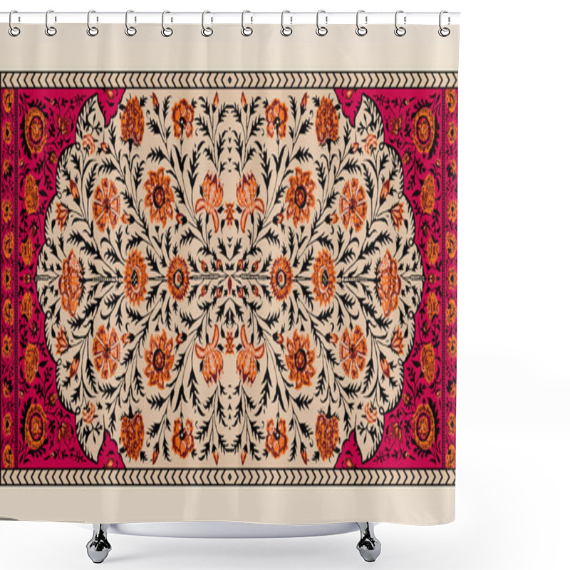 Personality  Textile Digital Ikat Ethnic Design Set Of Damask Border Baroque Pattern Wallpapers Gift Card Frame For Women Cloth Use Mughal Paisley Abstract Vintage Turkish Indian Classical Texture Print In Fabrics Shower Curtains