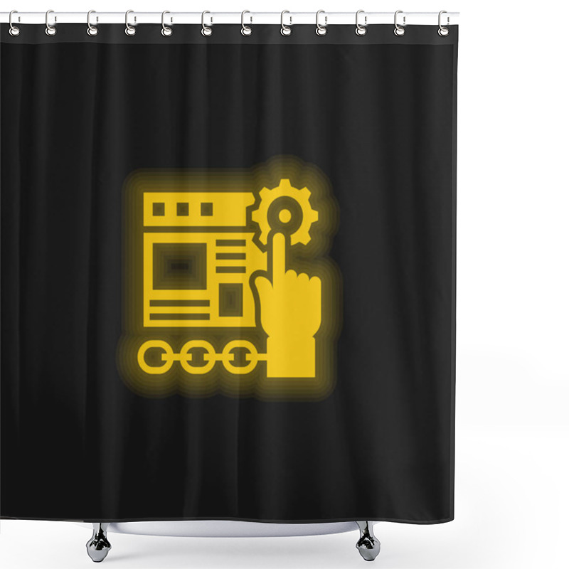 Personality  Application Yellow Glowing Neon Icon Shower Curtains