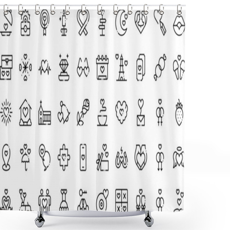 Personality  Love Icons High-Quality Vector Icons Collection With Editable Stroke. Ideal For Professional And Creative Projects. Shower Curtains