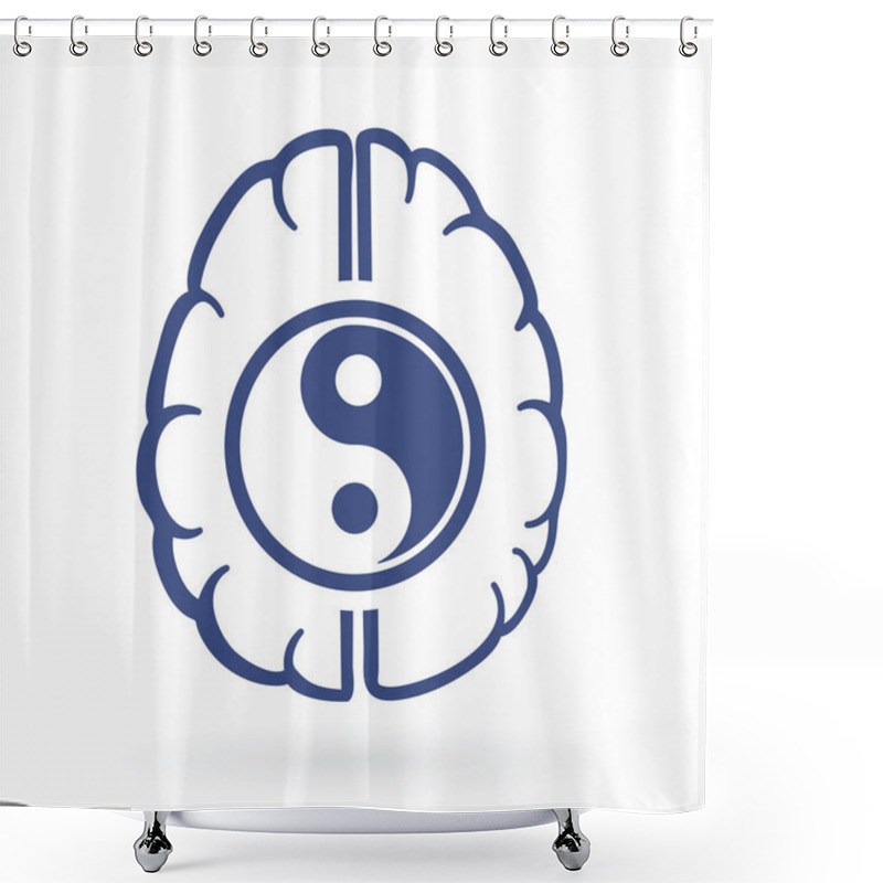 Personality  Ying-yang And Human Brain Symbols Shower Curtains