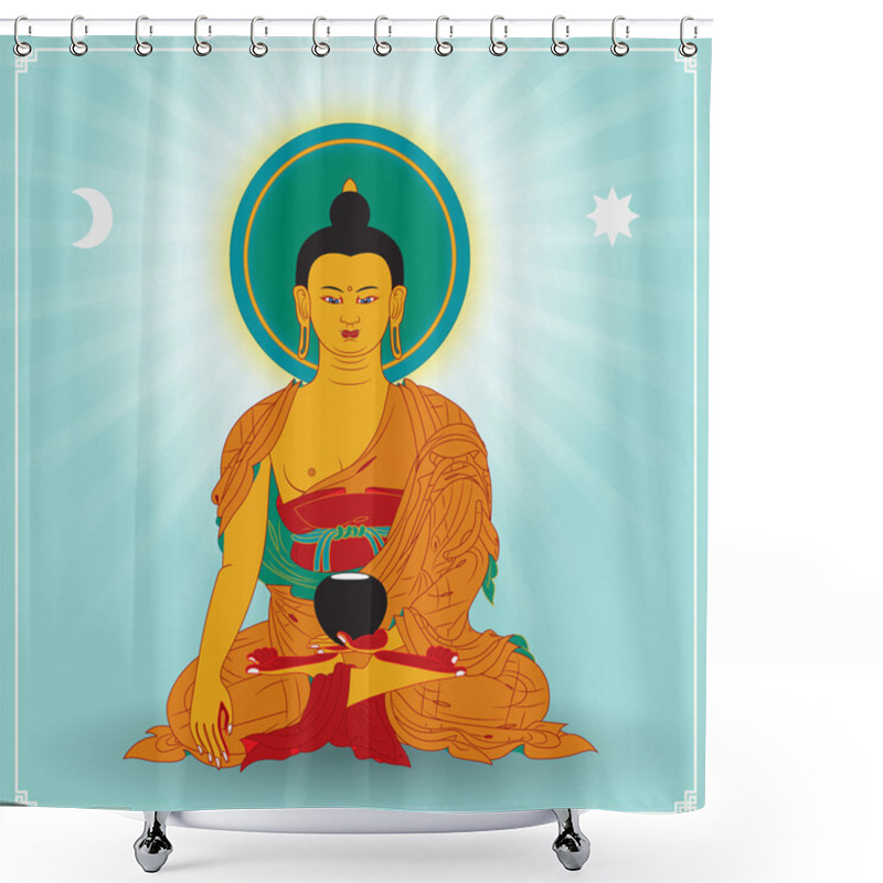 Personality  Buddha With Meditation Shower Curtains