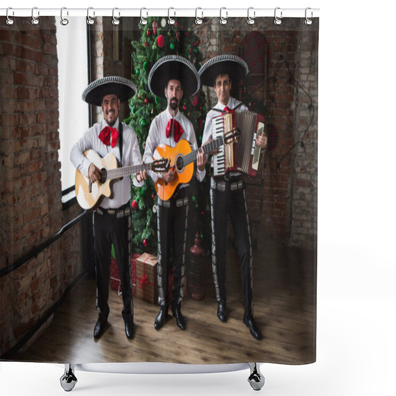 Personality  Mexican Musicians In The Studio Shower Curtains