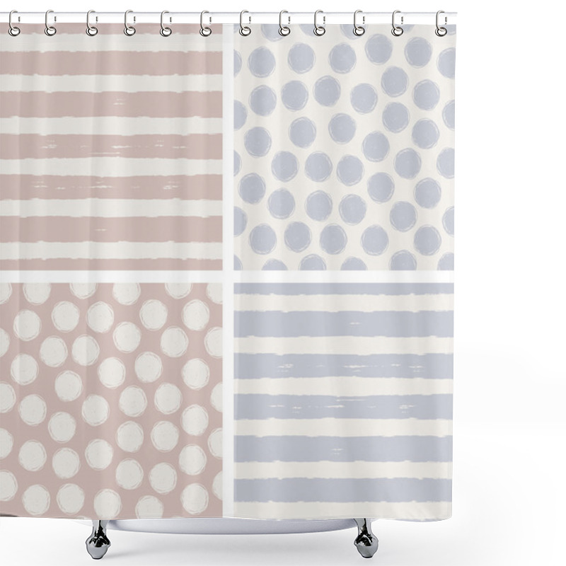 Personality  Set Of Seamless Patterns Shower Curtains