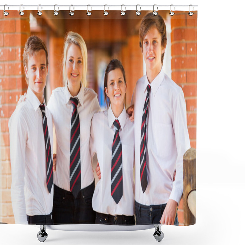 Personality  Group Of High School Students Portrait Shower Curtains