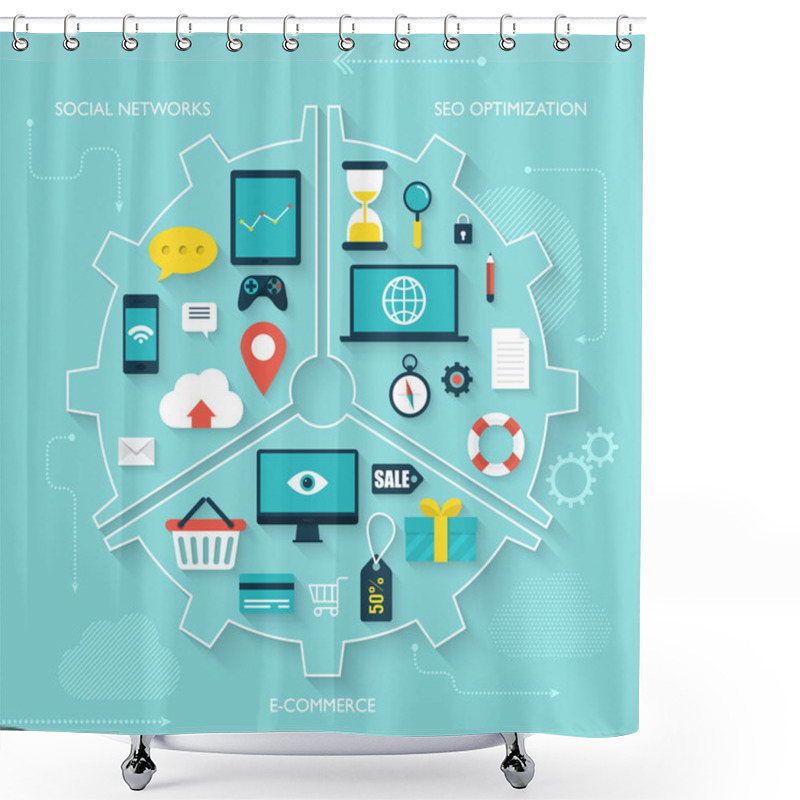 Personality  Infographics For Web, Applications, Business Shower Curtains