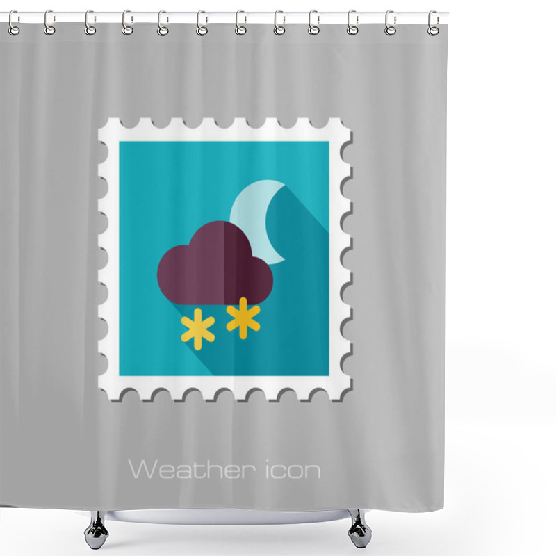 Personality  Cloud Snow Moon Flat Stamp. Meteorology. Weather  Shower Curtains