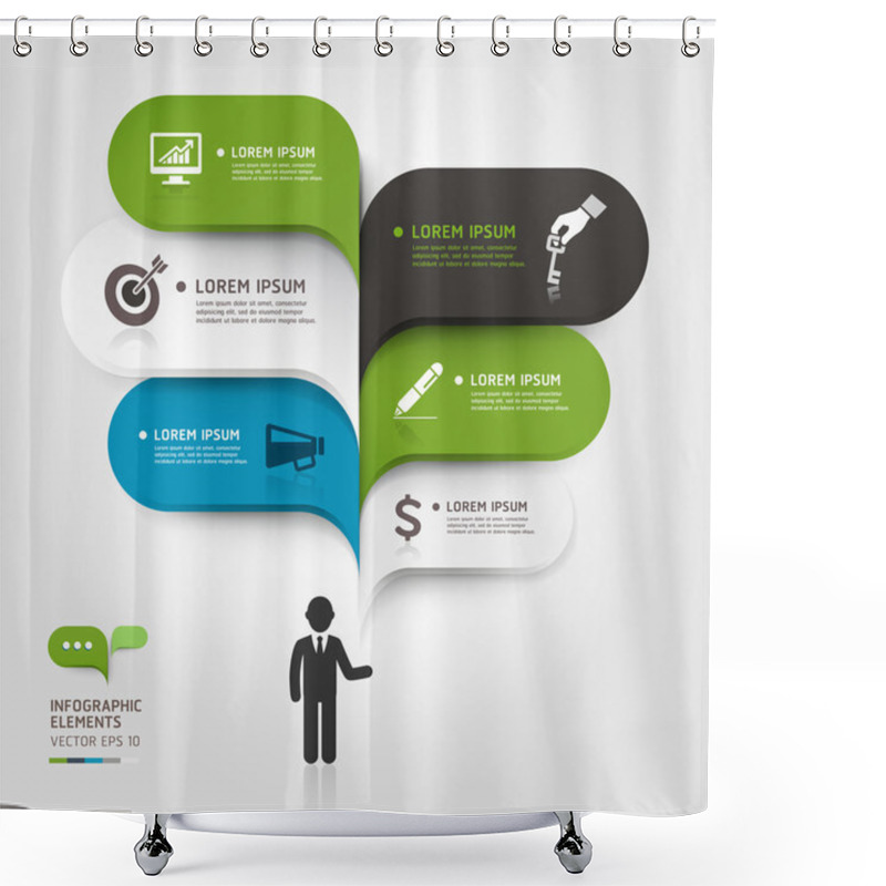 Personality  Modern Business Bubble Speech Template Style Shower Curtains