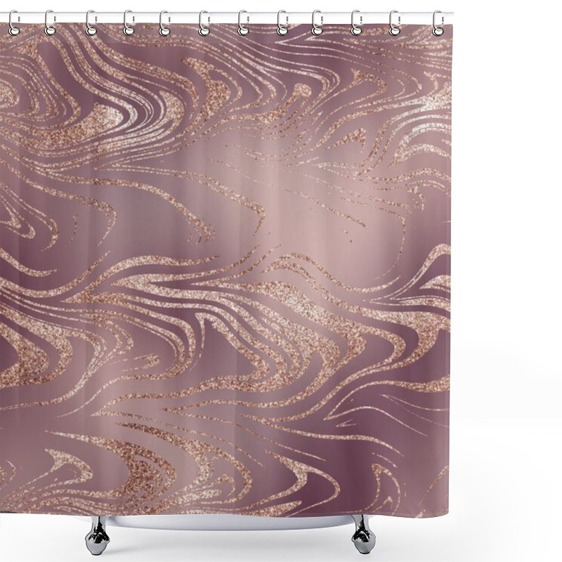 Personality  Seamless Pink Glitter Marble Streaks On Blur Shower Curtains