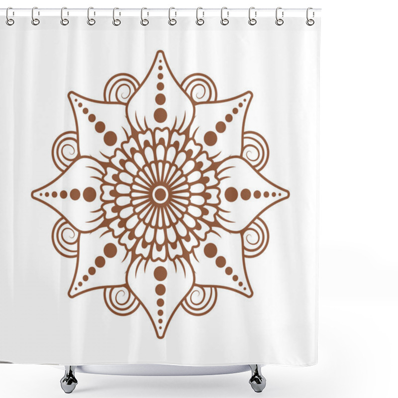 Personality  India Henna Tattoo Mandala Isolated Design Shower Curtains