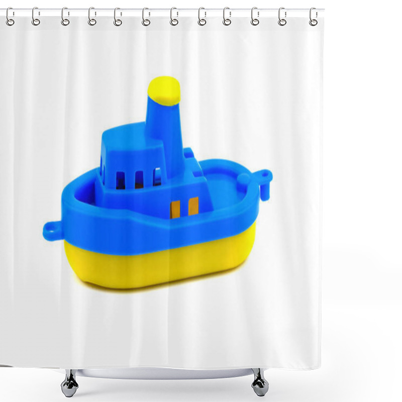 Personality  Plastic Boat Toy. Isolated. Shower Curtains