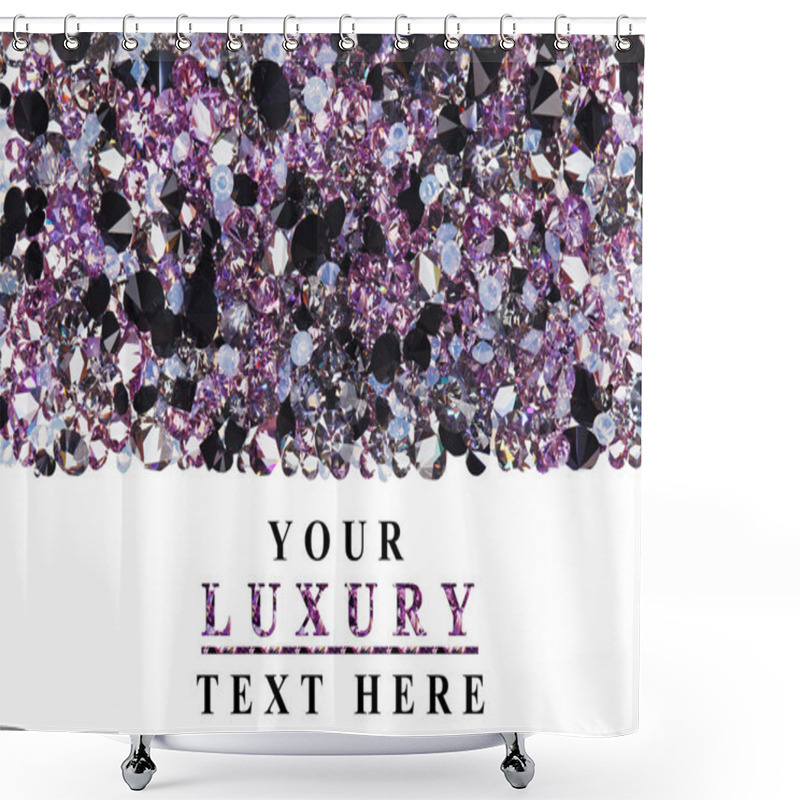 Personality  Purple Diamond Jewel Stones Luxury Background With Copy Space On Shower Curtains