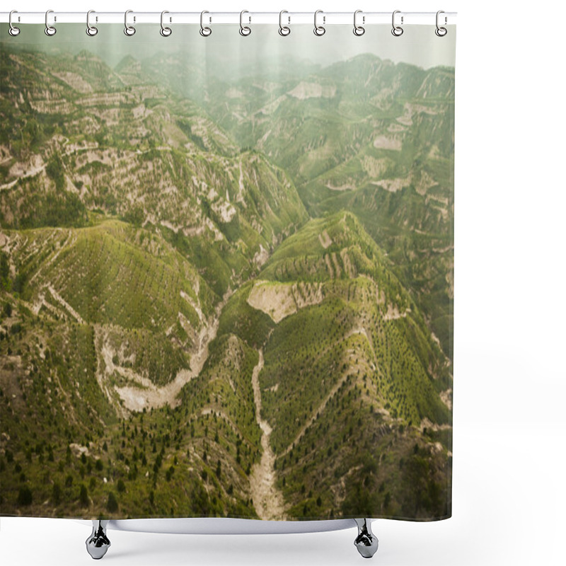 Personality  Reforested Areas In The Mountains Shower Curtains