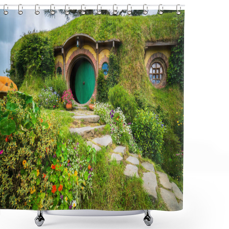 Personality  Matamata, New Zealand - Dec 11, 2016: Hobbiton Movie Set Created For Filming The Lord Of The Rings And The Hobbit Movies In North Island Of New Zealand. It Is Opened For Tourist Who Visit New Zealand. Shower Curtains