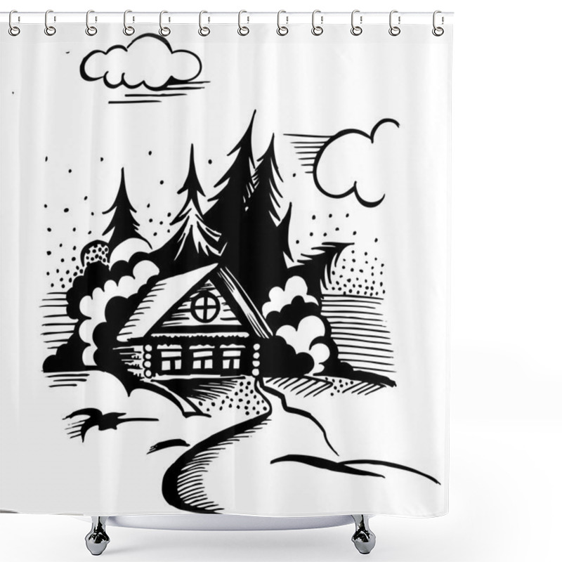 Personality  Cabin In The Woods Shower Curtains