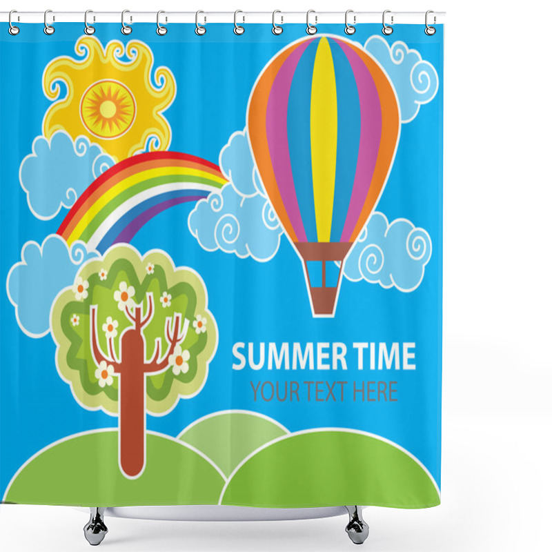 Personality  Summer Vector Background Shower Curtains